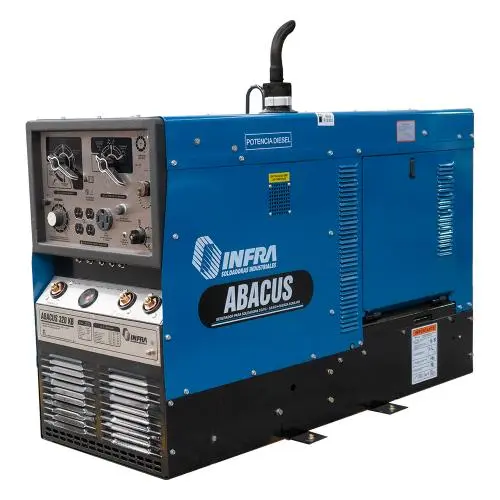 [03.17.08.01.00005] Motosoldadora Abacus 320 KB (incluye batería) + enchufe + pinza de maza y porta electrodos - Infra